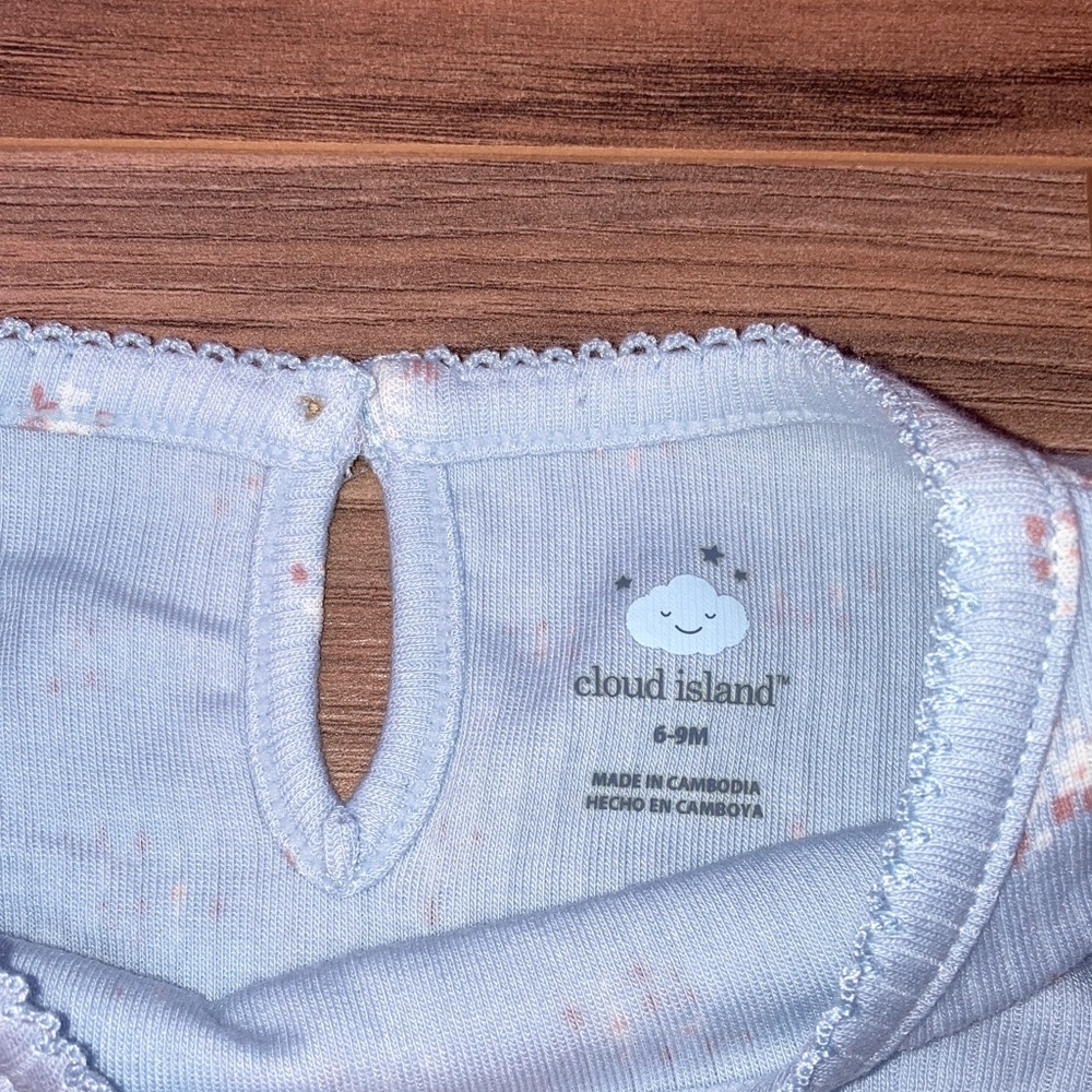 #134. 🆕 NWT - Cloud Island - Light Blue Floral Long Sleeve Bodysuit Dress - Picture 6 of 9